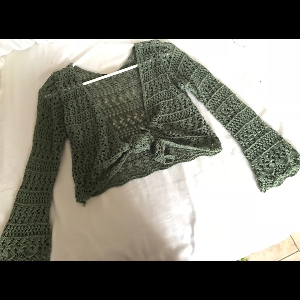 Knit crop top cover up